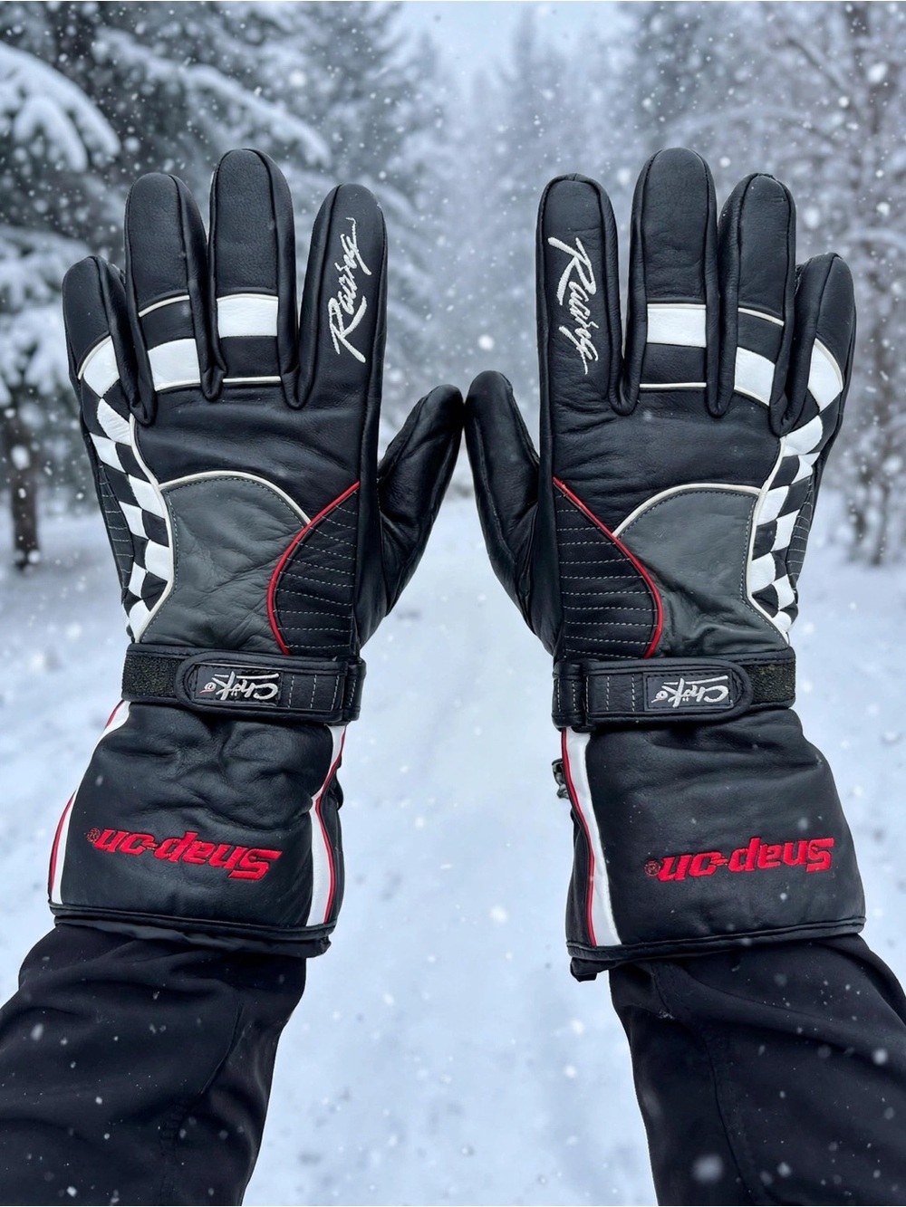 Vintage Snap On Tools Leather Gauntlet Gloves